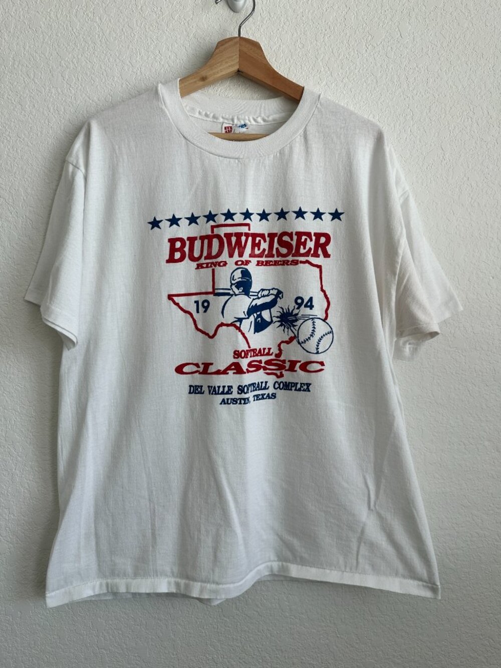 Vintage 1994 Budweiser King of Beers Austin Texas T-Shirt Made In USA Men's XL